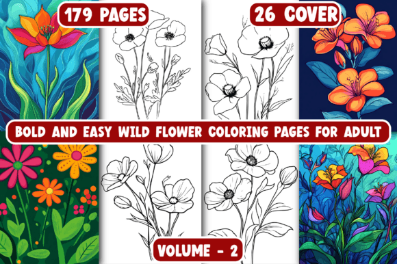 179 Bold and Easy Wild Flower Color Pages for Creative Projects