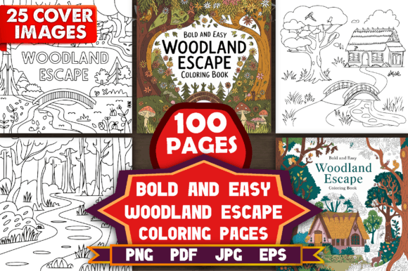 Bold Easy Woodland Escape Color Pages: Your Digital Sanctuary