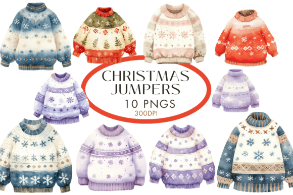 Christmas Jumpers Watercolour Clipart: Festive Design Solutions