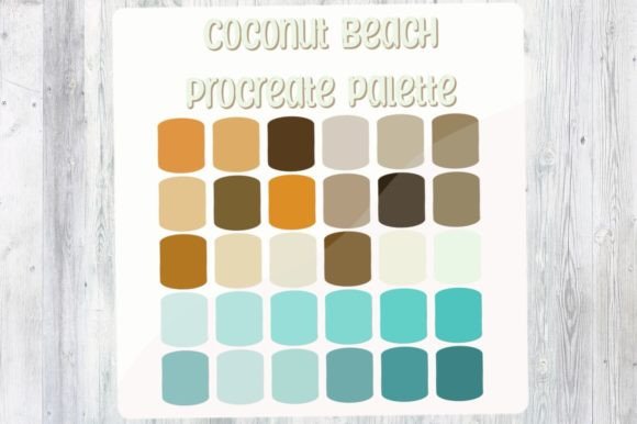 Coconut Beach Procreate Color Palette: Your Design Toolkit