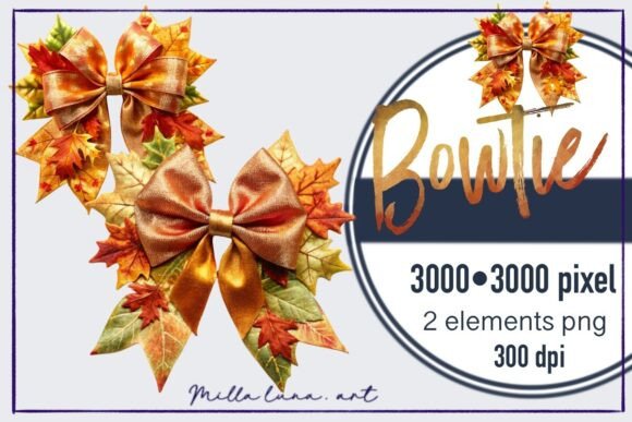 Crafting a Cozy Brand with Watercolour Autumn Leaves Bows PNG