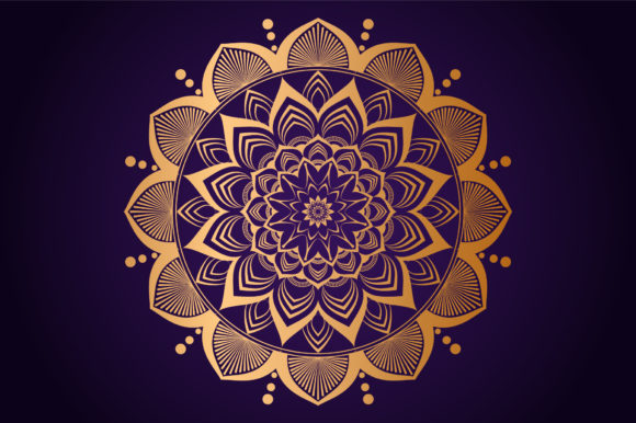 Elevate Your Visuals with Gold Color Luxury Mandala Design
