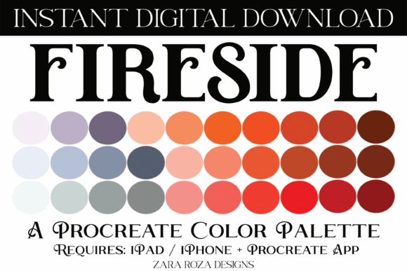 Fireside Procreate Color Palette: Warmth & Creativity Unleashed