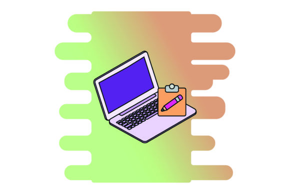 Flat Icon Laptop Notebook Color Outline: A Designer's Essential Asset