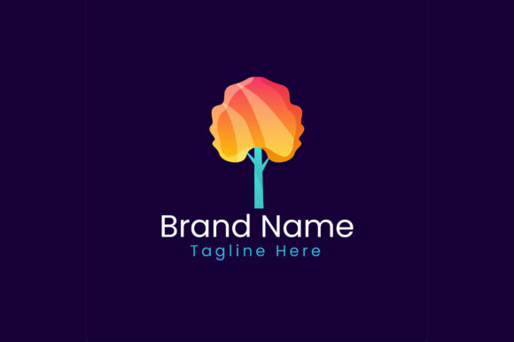Gradient Color Tree Logo Template: A Fresh Visual Identity