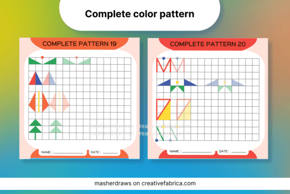 Kids Activity Trace Color Pattern 19-20: Engaging Preschool Worksheets
