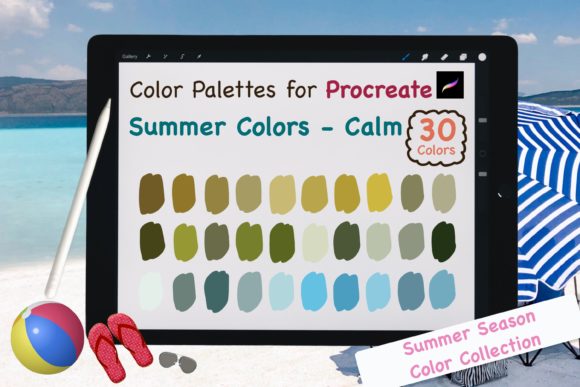 Procreate Color Palettes-Summer Calm: Your Shortcut to Serene Artwork