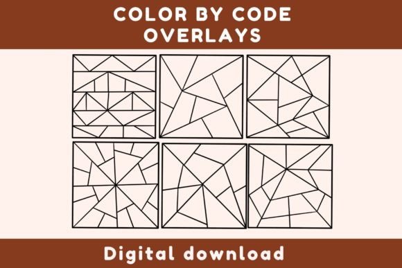 Square Color by Code Colour by Number Clipart Set