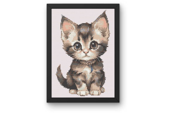Watercolour Cute Kitten Cross Stitch Pattern Guide